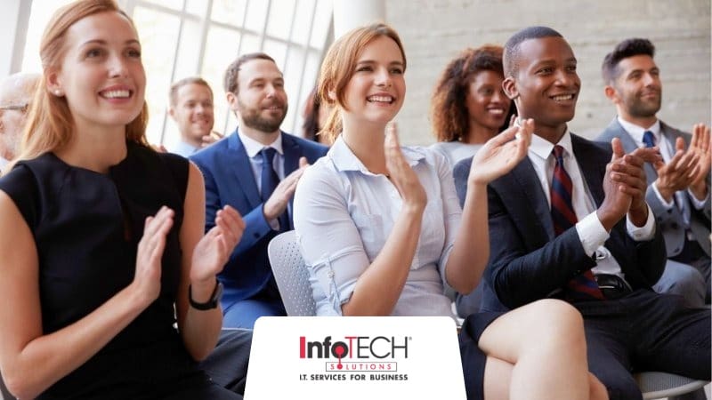 An audience applause after a presentation at one of the tech conferences in New Orleans.